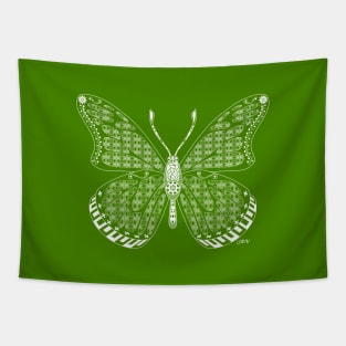 green butterfly ecopop art Tapestry