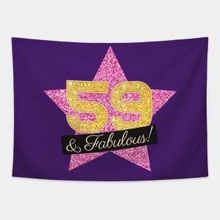 59th Birthday Gifts Women Fabulous - Pink Gold Tapestry