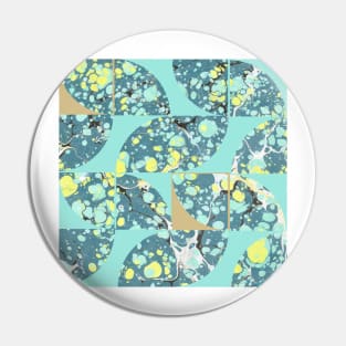 Abstract Marbled Paper Circles #4 Pin