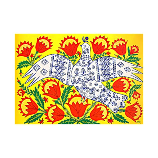 Maria Prymachenko, Dove of Peace, Марія Приймаченко, Голубка Мира, Ukrainian Folk Art by ZiggyPrint