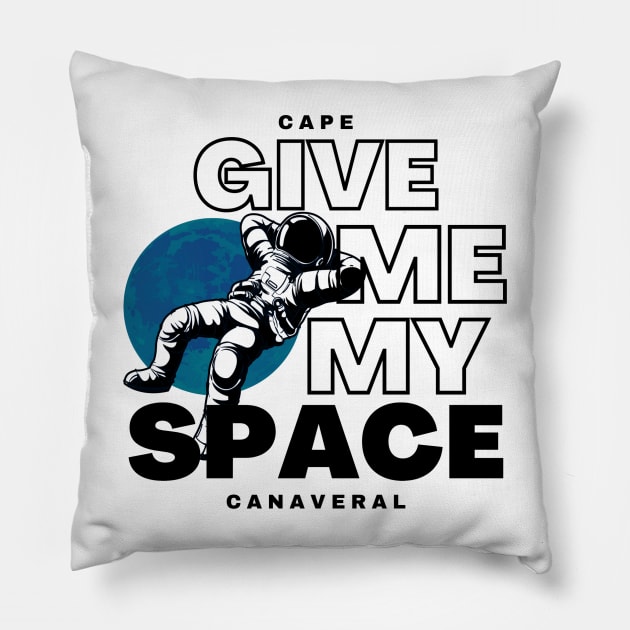 Cape Canaveral Kennedy Space Center Moon and Astronaut Pillow by Joaddo