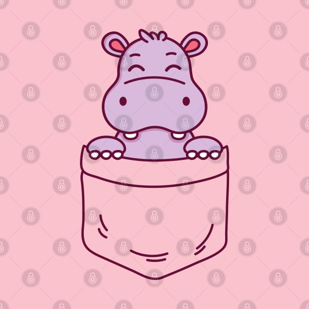 Baby Hippo in a Pocket Kawaii Hippopotamus by Cuteness Klub