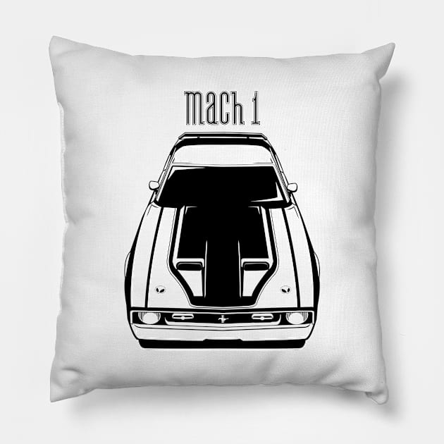 Ford Mustang Mach 1 1971-1972 - Black Stripe Pillow by V8social