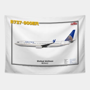 Boeing B737-900ER - United Airlines (Art Print) Tapestry