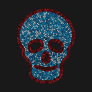 Blue Sequins Skull T-Shirt