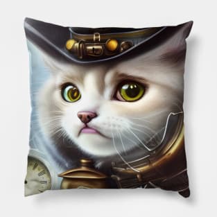 Cute little steampunk kitten Pillow