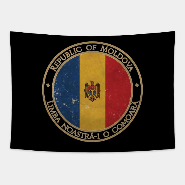 Vintage Republic of Moldova Europe European EU Flag Tapestry by DragonXX