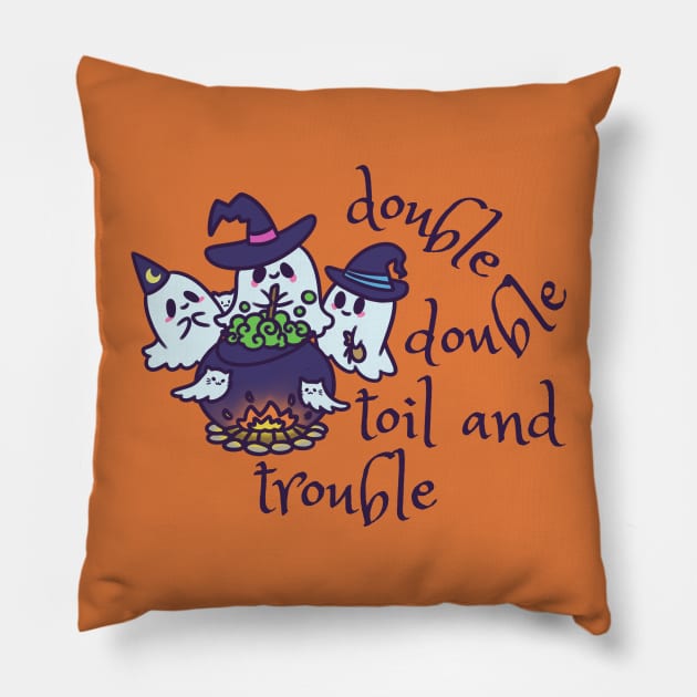 Funny Witch Ghosts Shakespeare Quote Halloween Pillow by Art by Biyan