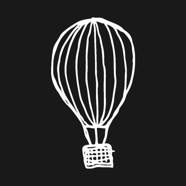 Hot Air Balloon Doodle White by Mijumi Doodles