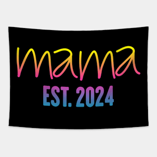 Mama Est 2024 shirt, Promoted to Mommy Mother's Day 2024 Tapestry