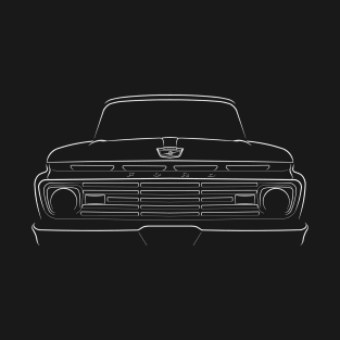 front/profile - 1963 Ford F-100 Fleetside Pickup - stencil, white T-Shirt