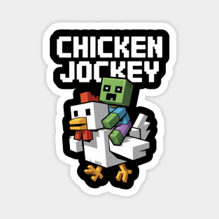 Chicken Jockey Pixel Art Zombie Gamer Magnet