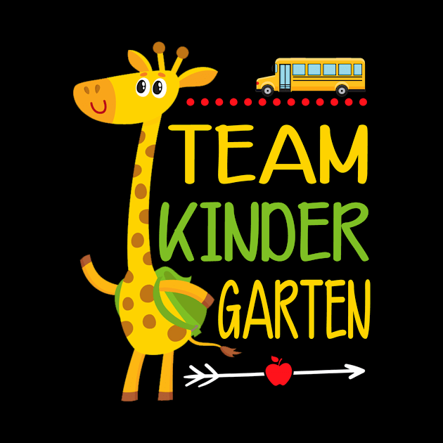 Team Kinder Garten Giraffe School Bus Kid Gift by David Darry