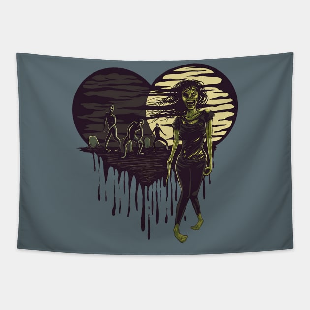 Zombie Love Tapestry by GnarlyBones