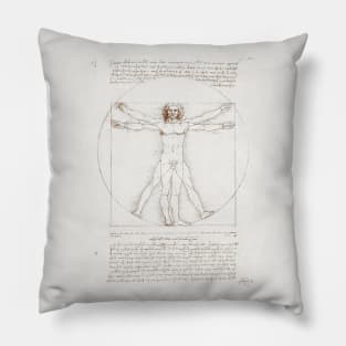 Vitruvian Man by Leonardo Da Vinci Pillow