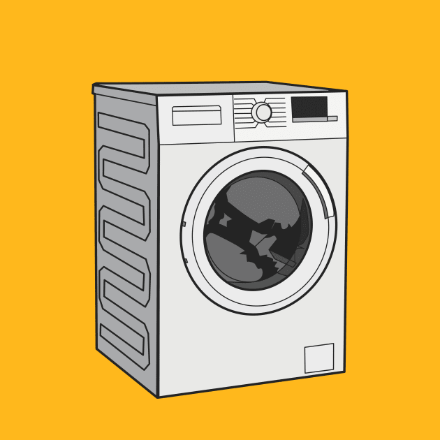 Washing machine cartoon illustration by Miss Cartoon