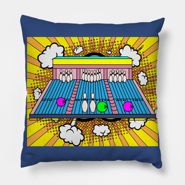 Funny Skittles Bowling Match Pillow by flofin