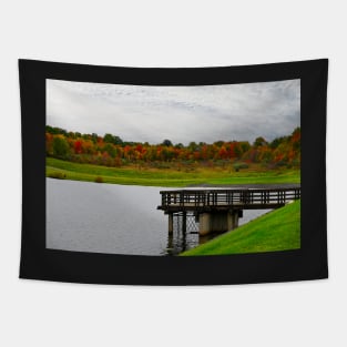 wooden bridge over lake Tapestry