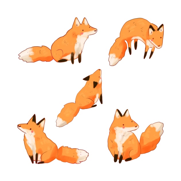 Cute foxes pattern by Mayarart