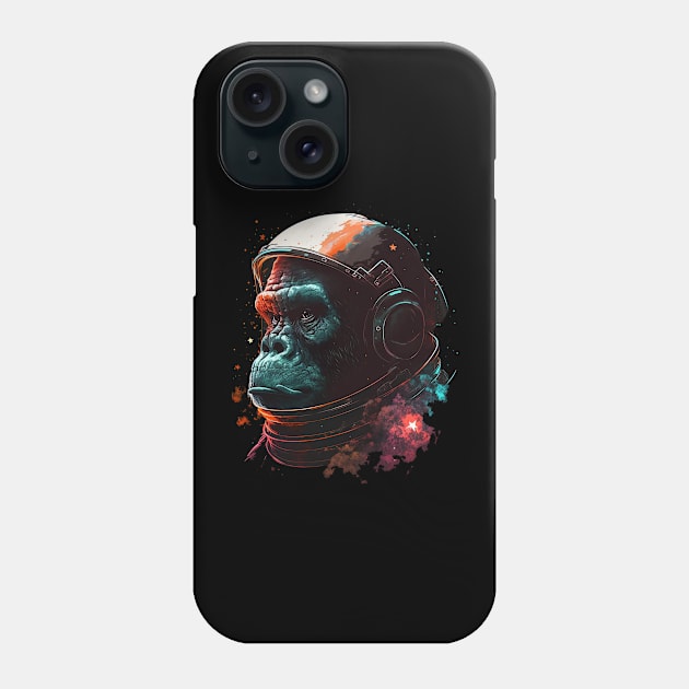 space gorilla Phone Case by a cat cooking