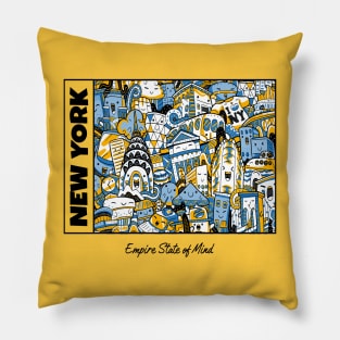 New York empire state of mind doodle pattern Pillow