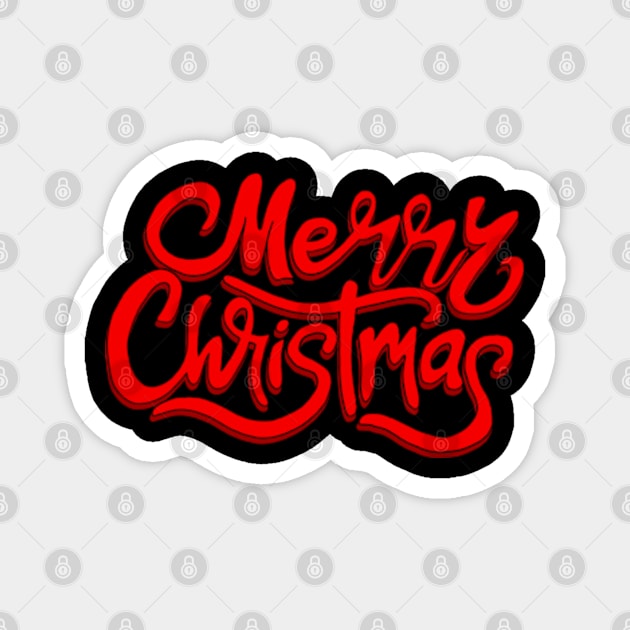 Merry Christmas lettering for gifts Magnet by wahyuart21