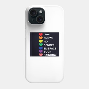 Love knows no gender. Embrace your rainbow! Phone Case