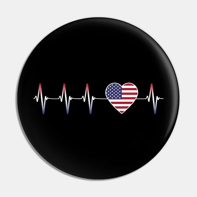 American Heartbeat I Love America Heart Flag Patriotic Gift  Pin by Eyes4