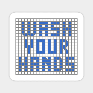 Science and health: Wash your hands (blue tile letters) Magnet