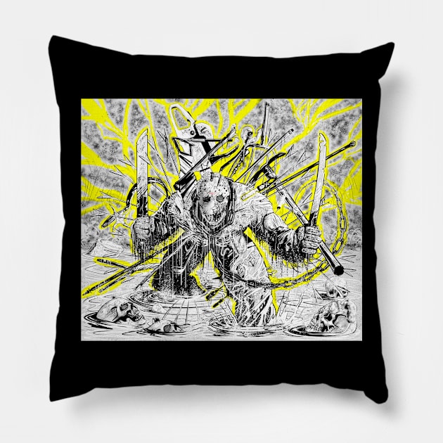 Jason Weapon of Mass Destruction Pillow by DougSQ