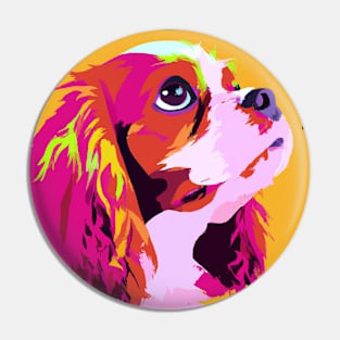 Cavalier King Charles Spaniel Pop Art - Dog Lover Gifts Pin