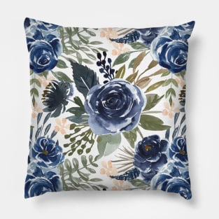 Blue peonies flowers pattern #3 Pillow