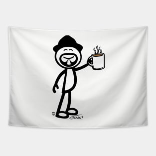 GG Coffee Guy Stick Figure Tapestry