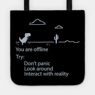 You are offline - Pixel Dinosaur Tote