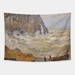 Agitated Sea at Etretat by Claude Monet Tapestry