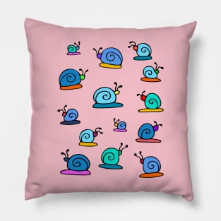 Cute and Colourful Happy Snail Pattern Pillow