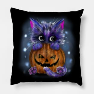 cat and pumpkin Pillow