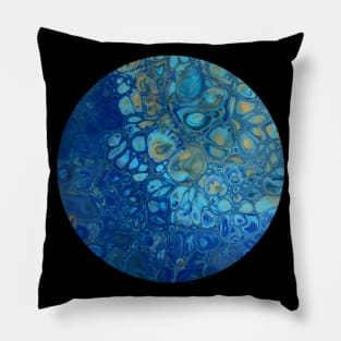 Blue and Yellow / Acrylic Pouring Pillow