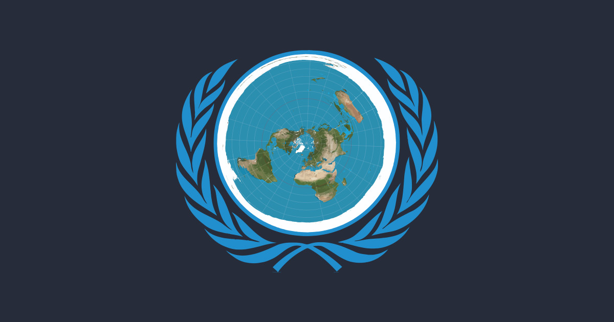 UNofficial UN Logo United Nations of Flat Earth - United Nations Symbol ...