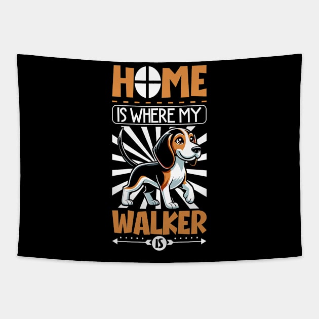 Home is with my Treeing Walker Coonhound Tapestry by Modern Medieval Design