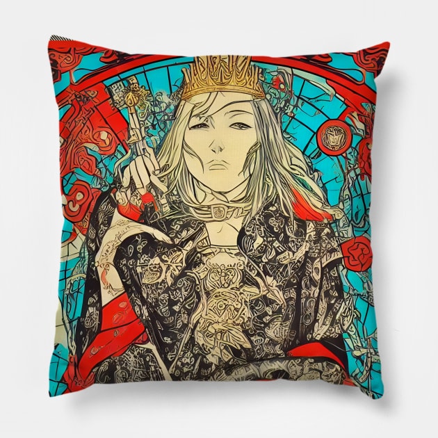 Let Them Cake King of All that is Worthy Pillow by JoeBiff