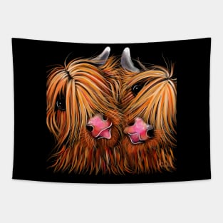 Highland Cow Print, Animal Print ' RHuBaRB & GiNGeR ' Tapestry