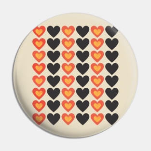 Red & Black, Multicolored Hearts Pin