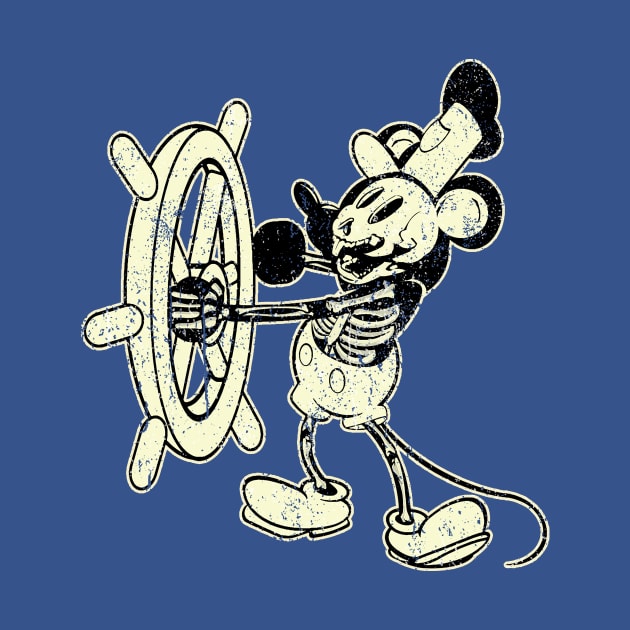 Classic Steamboat Willie Skull by HannessyRin