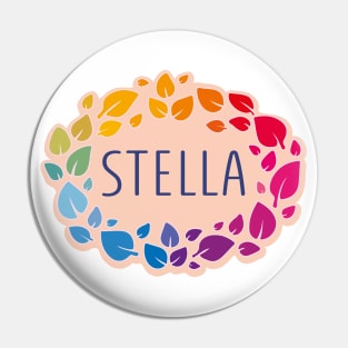 Stella name with colorful leaves Pin