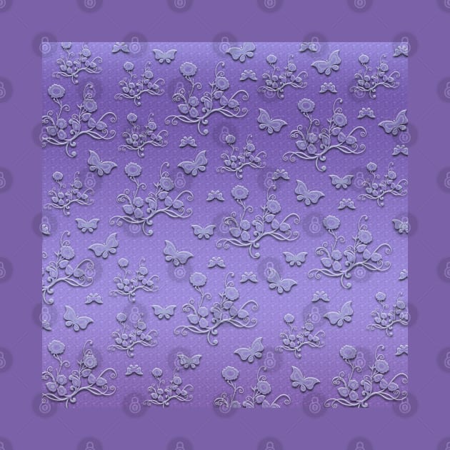 Flowers & butterflies in purple II by Sinmara