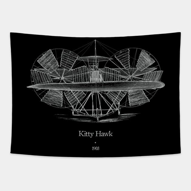 Kitty Hawk Aviation Black Tapestry by thepeartree