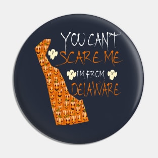 You Cant Scare Me I'm From Delaware State Halloween Gift Idea Pin