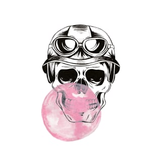 Aviator sugar skull / Bubble Gum T-Shirt