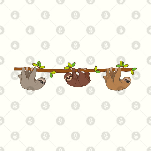Three cute emoji sloths - Sloth - Phone Case